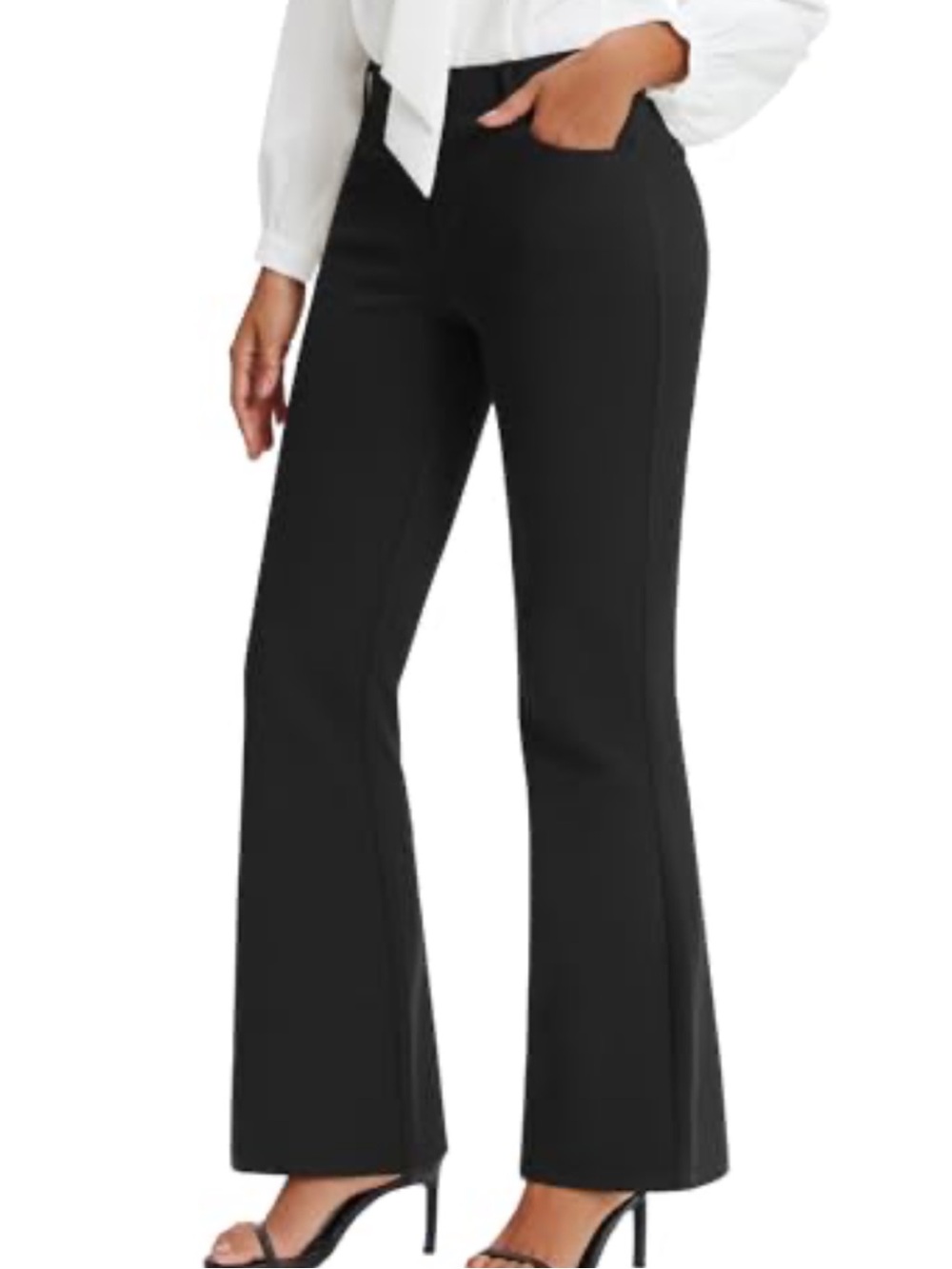 Stelle Women's Wide Leg Bootcut Dress Pants High Waisted Black Medium M